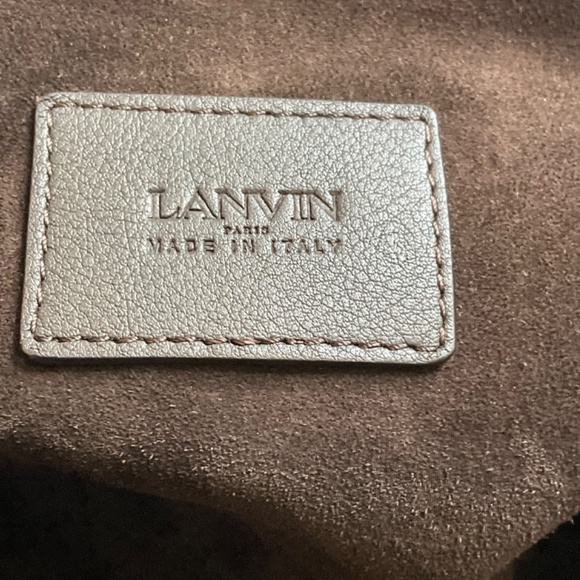 •Lanvin #22115 RARE Baratas Embossed Leather MM Tote Bag Embossed Logo Unisex - Picture 6 of 16